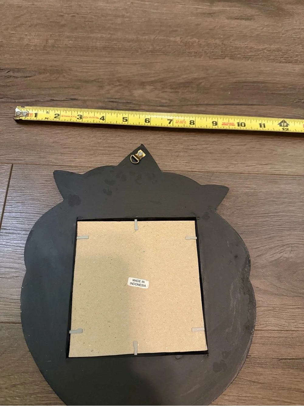Vintage Two Cats Accent Wall Hand Mirror 16 in Multicolor Painted Wood Frame